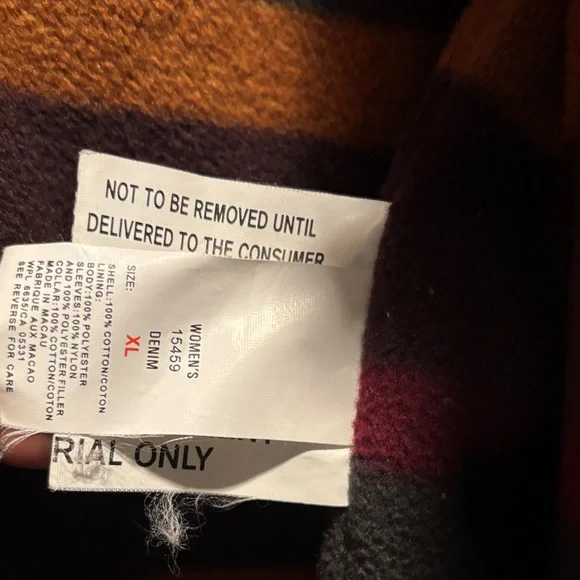 Women’s Blue Denim Jacket with Brown Corduroy Collar - Picture 6 of 6